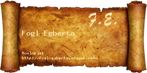 Fogl Egberta névjegykártya